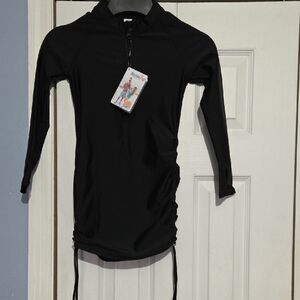 Swim Zip Black Swim Dress Cover Up New With Tags Size 6-8